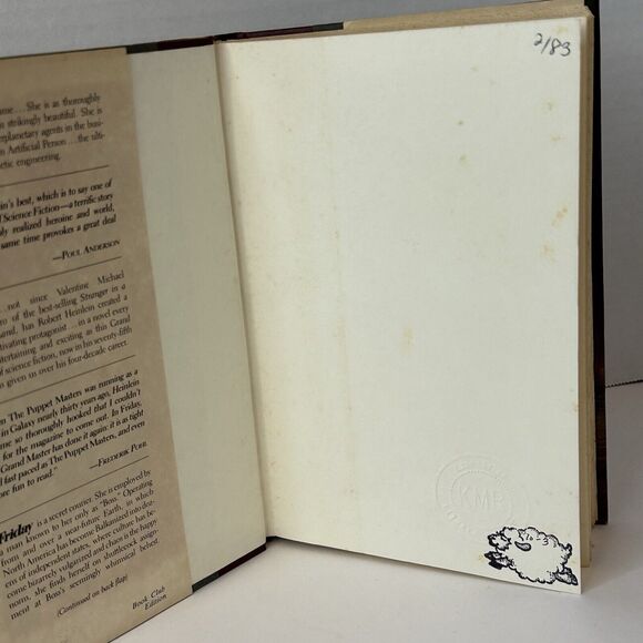 Friday, Robert Heinlein 1982 First Edit Hardback Book Club Science Fiction VTG - Picture 9 of 11